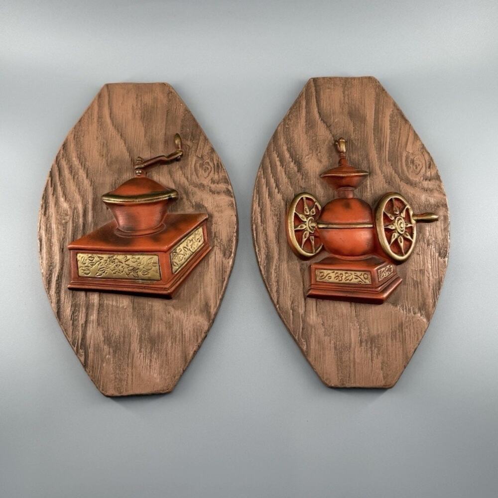 Vintage Farmhouse Kitchen Wall hanging Plaster Wood Grain Vintage Hand Painted